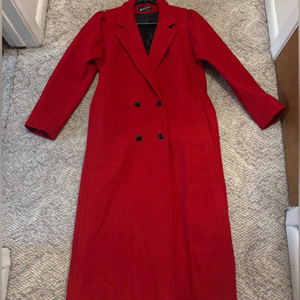 Nice Red Wool Long Ladies Coat
